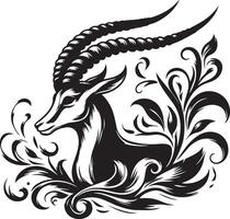 Gazelle design silhouette art work EPS file, Generator AI vector