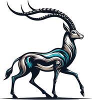 Gazelle design silhouette art work EPS file, Generator AI vector