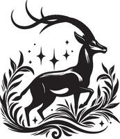 Gazelle design silhouette art work EPS file, Generator AI vector