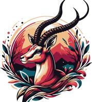 Gazelle design silhouette art work EPS file, Generator AI vector