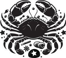 True crabs design silhouette art work EPS file, Generator AI vector