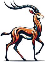 Gazelle design silhouette art work EPS file, Generator AI vector