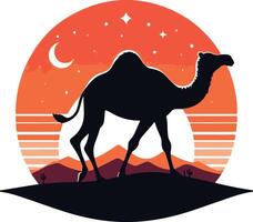 Cameldesign silhouette art work EPS file, Generator AI vector