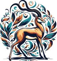 Gazelle design silhouette art work EPS file, Generator AI vector