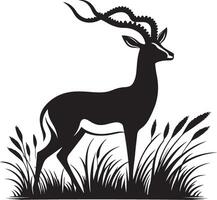 Gazelle design silhouette art work EPS file, Generator AI vector