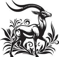Gazelle design silhouette art work EPS file, Generator AI vector