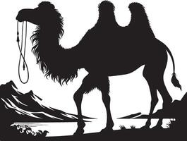 Cameldesign silhouette art work EPS file, Generator AI vector