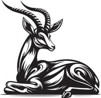 Gazelle design silhouette art work EPS file, Generator AI vector