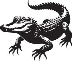 Alligator design silhouette art work EPS file, Generator AI vector