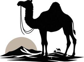 Cameldesign silhouette art work EPS file, Generator AI vector