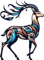 Gazelle design silhouette art work EPS file, Generator AI vector