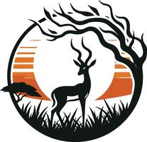 Gazelle design silhouette art work EPS file, Generator AI vector
