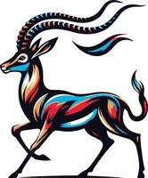 Gazelle design silhouette art work EPS file, Generator AI vector