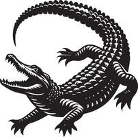 Alligator design silhouette art work EPS file, Generator AI vector