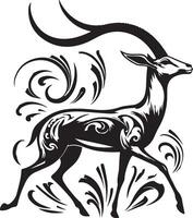 Gazelle design silhouette art work EPS file, Generator AI vector