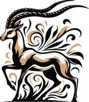 Gazelle design silhouette art work EPS file, Generator AI vector