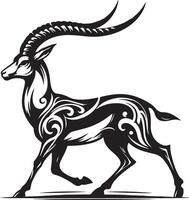 Gazelle design silhouette art work EPS file, Generator AI vector