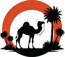 Cameldesign silhouette art work EPS file, Generator AI vector