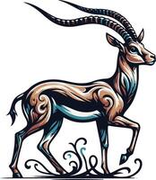 Gazelle design silhouette art work EPS file, Generator AI vector