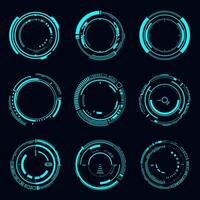 Futuristic frame circle HUD interface cyberpunk design. Technology Hi-tech element. vector