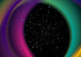 Colorful smooth blurred waves and confetti particles abstract background vector