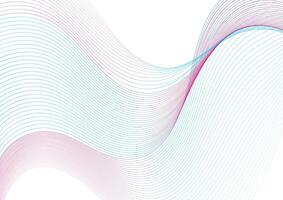 Blue pink minimal wavy lines abstract futuristic tech background vector
