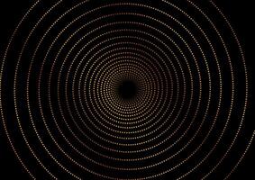 Golden dotted linear spiral shape abstract geometric background vector