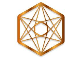 Golden geometric hexagonal pattern abstract tech background vector