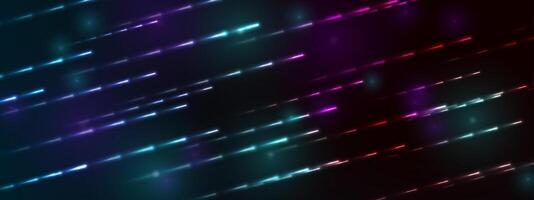 Neon glowing futuristic lines abstract tech background vector