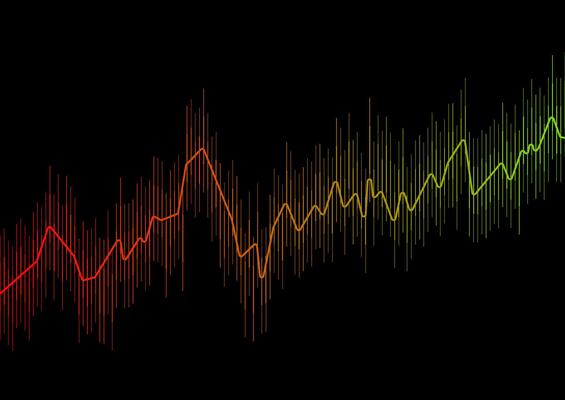 Abstract growing financial graph chart background