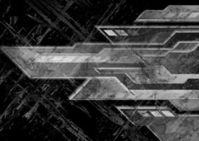 Dark grey grunge texture technology abstract background vector