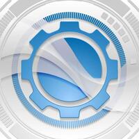 Hi-tech and science background with HUD gears design vector