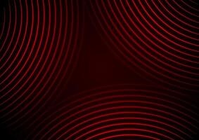 Red neon curved lines abstract futuristic geometric background vector
