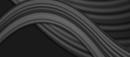 Black smooth waves abstract elegant background vector