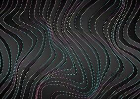 Holographic refracted wavy dotted lines abstract background vector