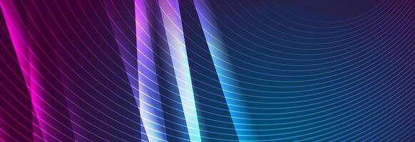 Shiny glowing abstract background with wavy lines vector