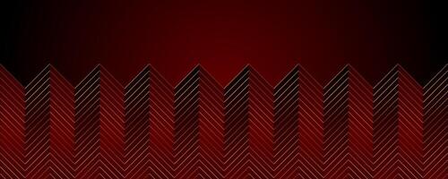 Red and golden linear arrows abstract geometric banner vector