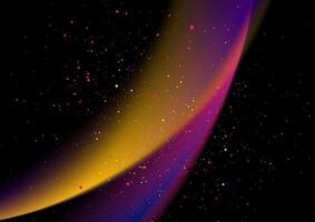Colorful smooth blurred waves and confetti particles abstract background vector