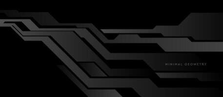 Black minimal technology abstract background vector