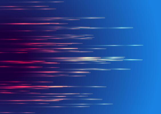 Glowing smooth stripes on blue background abstract design