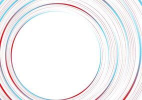 Blue red minimal round lines abstract futuristic tech background vector