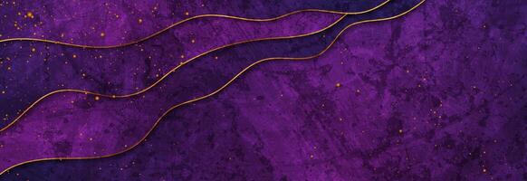 Dark violet grunge texture background with golden particles vector