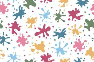 Seamless pattern of colorful splashes. Bright spots, paint, set of design elements. Various splashes and drops. . vector