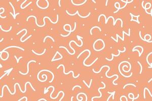 Seamless pattern of straight and wavy marker lines. Highlighting elements vector