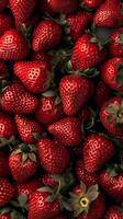 A vibrant close-up shot of fresh, plump strawberries photo