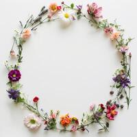 A minimalist floral arrangement with a white background photo