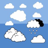 clouds and rain in the sky vector