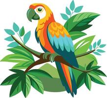 Art and Illustration of colorful parrot image. vector