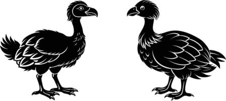 silhouette image of Dodo Birds vector