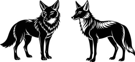 Silhouette image of Coyote vector